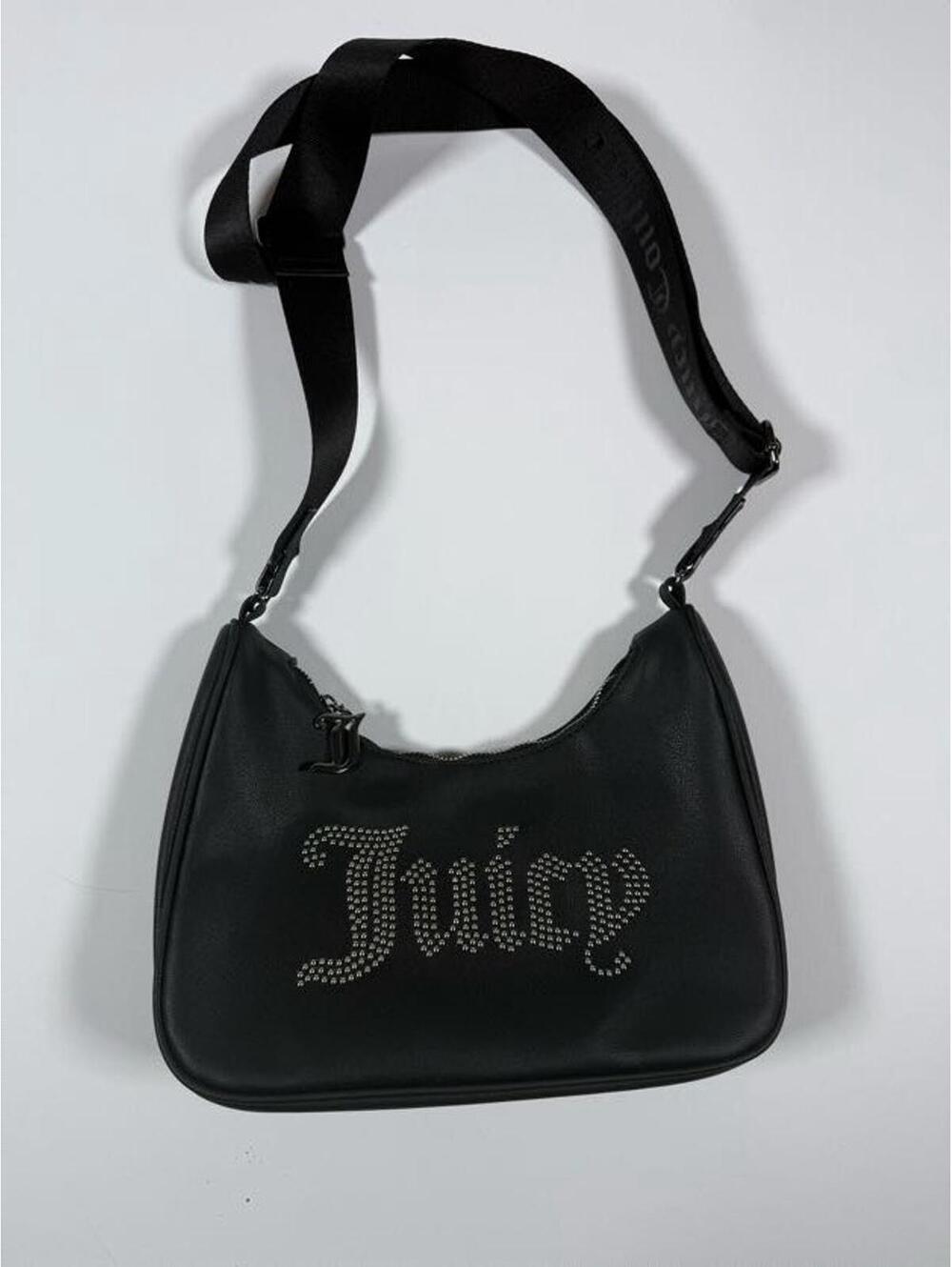 Juicy Couture Black Shoulder Bag with Studded Logo